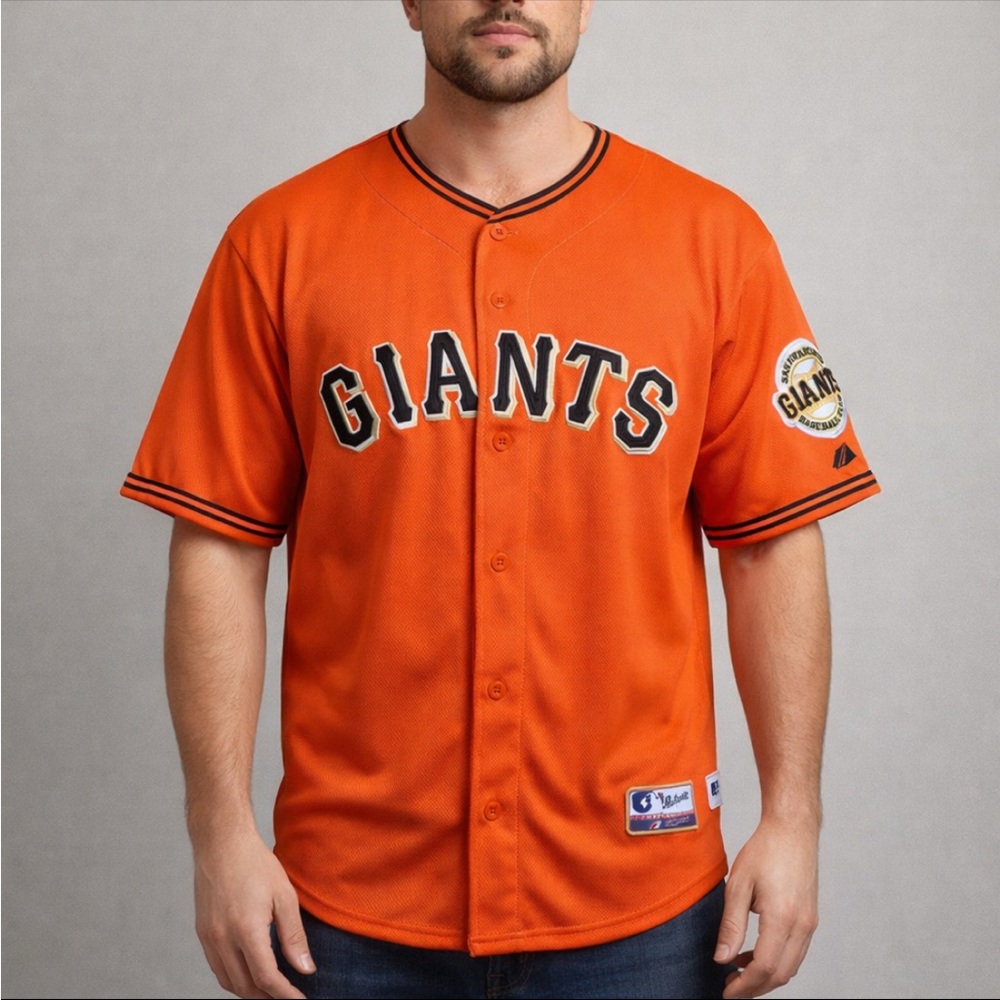 San Francisco Giants Majestic Authentic MLB Orange Baseball Jersey #8 Men’s 50